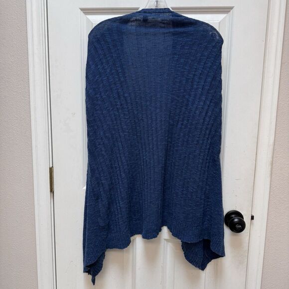 J. Jill Women's Blue Open Front Linen Blend Knit Cardigan Womens XL Tall - Picture 3 of 7